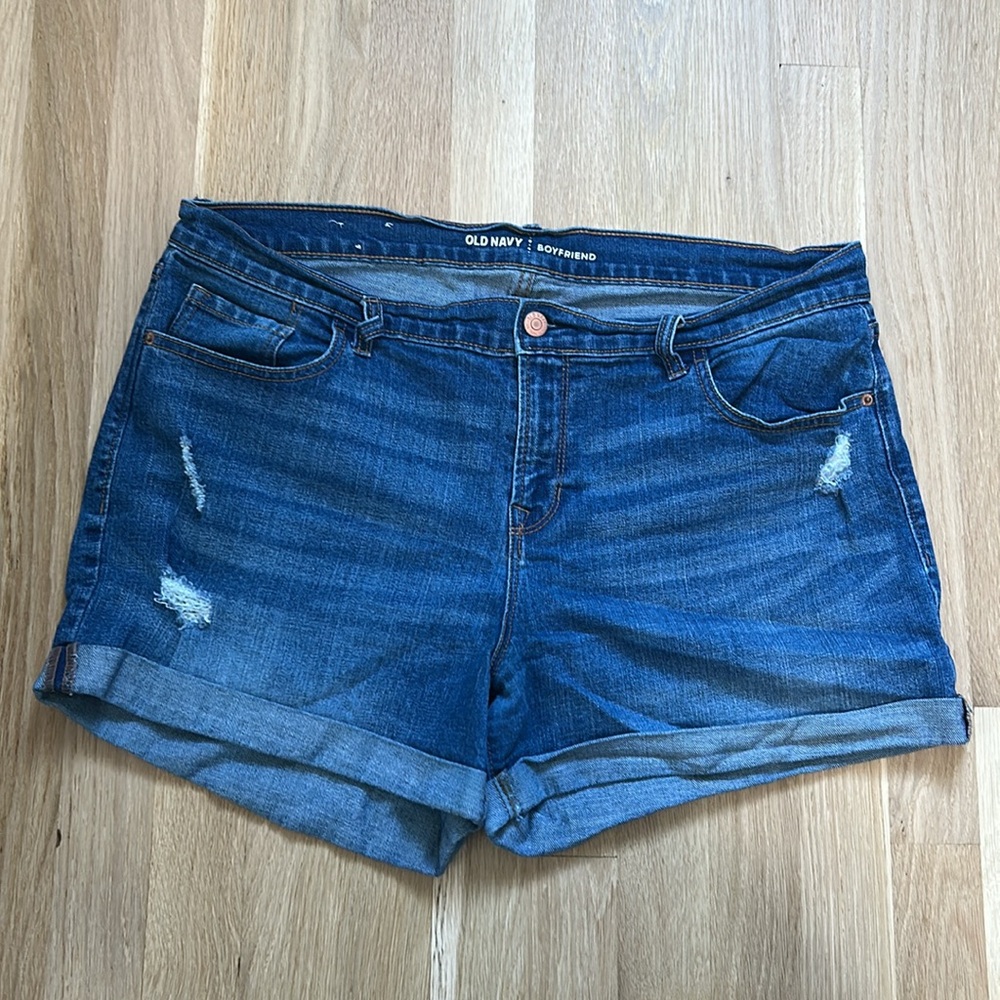 Old Navy Boyfriend Jean Shorts Size 14
Stretch Comfy Denim Cuff Lounge Casual
